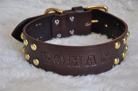 Custom Made Leather Dog Collar With Row Spots 2 Inches Wide - Etsy