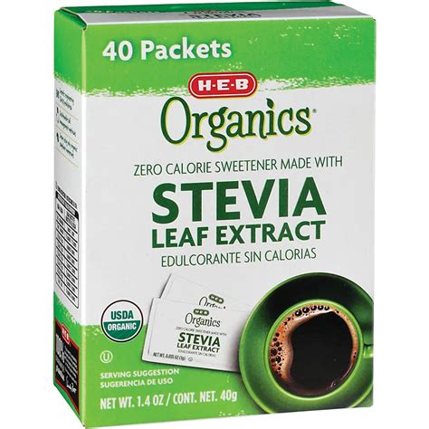 H-E-B Organics Stevia Leaf Extract Packets - Shop Sugar Substitutes at ...