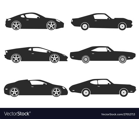 Car icon set side view Royalty Free Vector Image