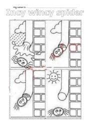 INCY WINCY SPIDER - STUDENT SHEET | Incy wincy spider activities ...