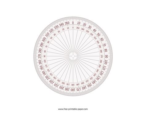 360 Degree Protractor – Free-printable-paper.com