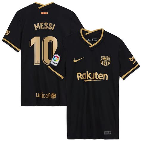 Women's Nike Lionel Messi Black Barcelona 2020/21 Away Replica Jersey