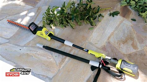 Ryobi 40v - Cordless Pole Hedge Trimmer - YouTube