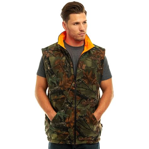 TrailCrest - MEN'S REVERSIBLE CAMO & BLAZE ORANGE FLEECE HUNTING VEST ...