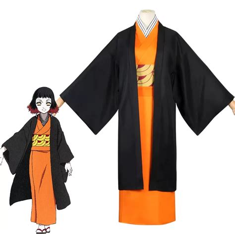 Susamaru Cosplay Costumes, Orange Kimono with Black Coat Outfits for ...