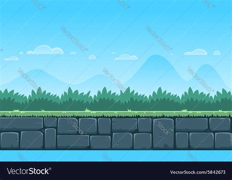 Cartoon game background Royalty Free Vector Image