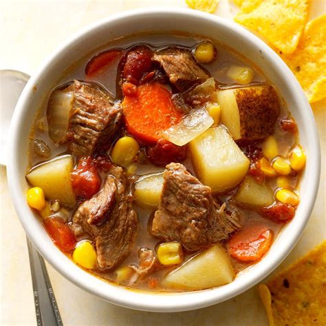 Slow-Cooked Mexican Beef Soup Recipe | Taste of Home