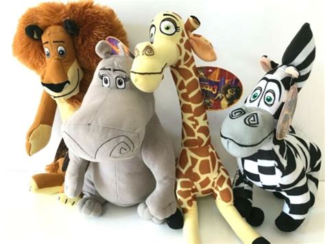 Set of 4 Madagascar 3 Large 12-15" Licensed Plush Stuffed Animal .NEW ...