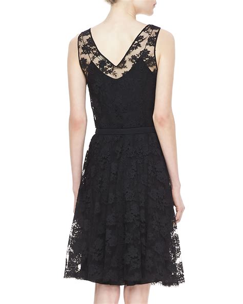 Ralph Lauren Black Label Rhys Belted Lace Dress Black - Lyst