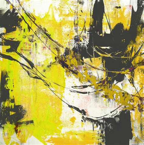 Abstract Art Yellow Black Wallpaper - Buy Online | Happywall