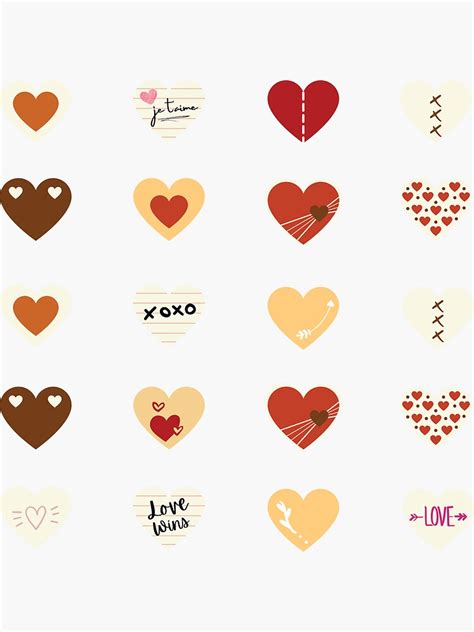 "Red Heart Sticker Pack" Sticker for Sale by kids1412 | Redbubble