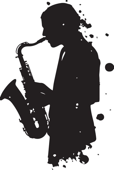 A person is blowing the trumpet Black And White, Vector Template Set ...