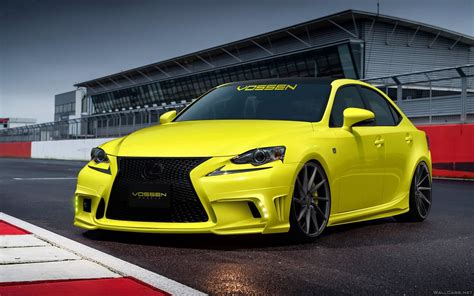 Фото обои Желтый Lexus IS 350 F Sport Vossen Wheels, 2014, Лексус ...