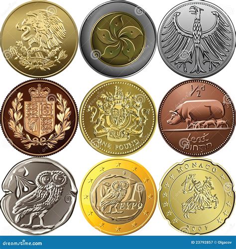 Vector Set Gold And Silver Coins Stock Vector - Illustration: 23792857