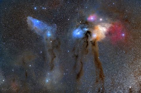 Blue Horsehead Nebula and Rho Ophiuchi Cloud Complex in a Colorful ...