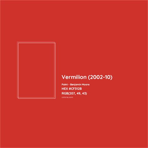 Vermilion (2002-10) Complementary or Opposite Color Name and Code (# ...