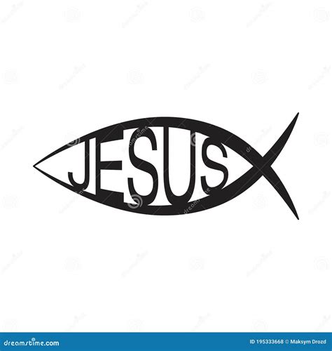 Jesus Fish, Christian Ichthys Fish Symbol Icon Stock Vector ...