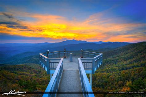 The Blowing Rock Blue Ridge Mountain Sunset North Carolina | HDR ...