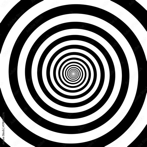 Hypnotic circles abstract vector optical illusion spiral swirl ...