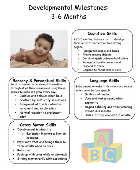 Developmental Milestone Chart: 3 to 6-Months | Developmental milestones ...