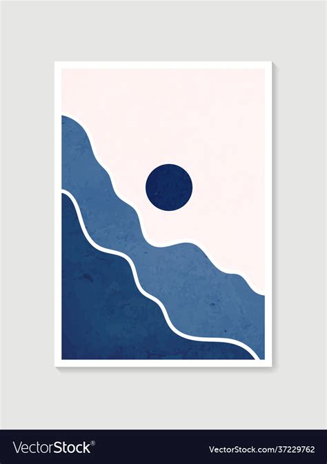 Modern minimalist art print abstract mountain Vector Image