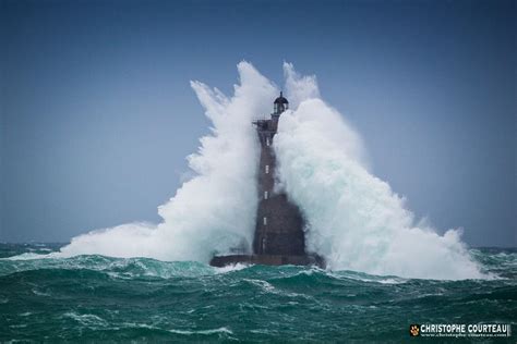 The Four Lighthouse during a Storm in Winter, Northern Brittany ...