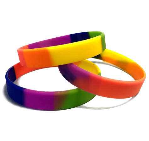 Silicone Rainbow Wristbands - Wristbands.co.uk