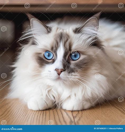 Beautiful Ragdoll with Sweet Blue Eyes Stock Illustration ...