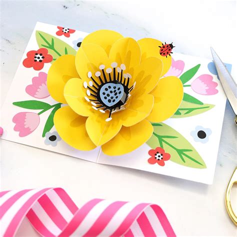 How To Make Pop Up Flower Card Step By - Home Alqu