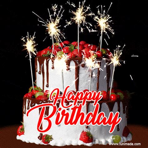 Animated Cake Animated Happy Birthday Gif