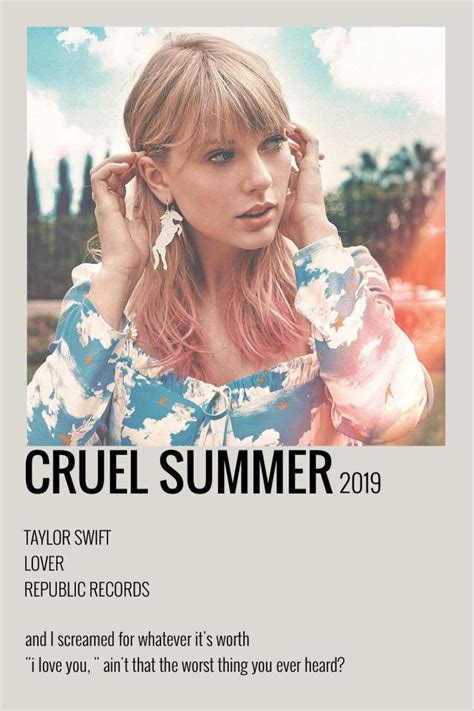 Cruel Summer | Taylor swift posters, Taylor swift discography, Taylor ...