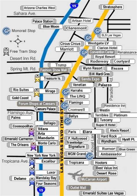 Map Of Las Vegas Strip Hotels