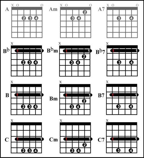 Bar chord aminor ten thumbs guitar - holoseryard