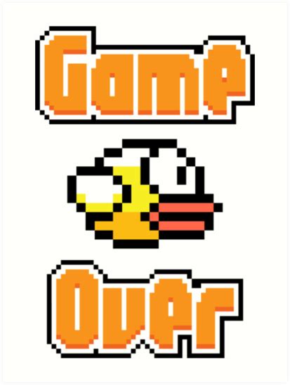 "Flappy Bird Game Over" Art Print by WickedCool | Redbubble