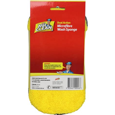 Mr Clean Dual Action Microfibre Wash Sponge Each | Woolworths