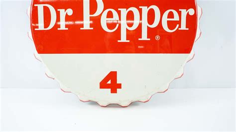 Dr. Pepper Single-Sided Bottle Cap Tin Sign | P32 | Indy Road Art 2020