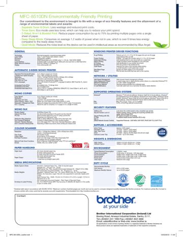 Brother MFC-8510DN multifunctional Datasheet | Manualzz