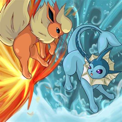 Flareon and Vaporeon by Yuese on DeviantArt