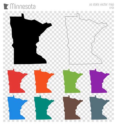 Minnesota High Detailed Map Stock Illustration - Download Image Now ...