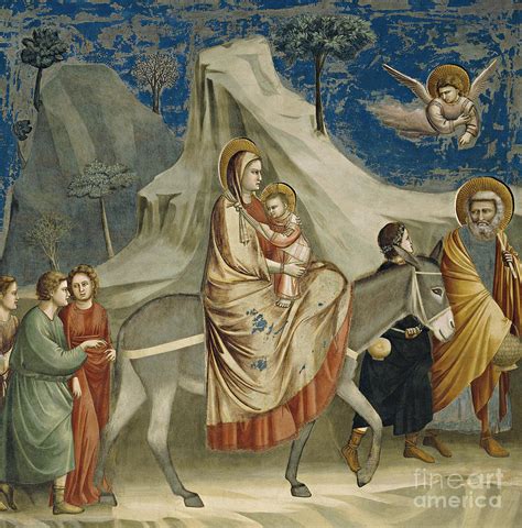 The Flight Into Egypt Painting by Giotto di Bondone