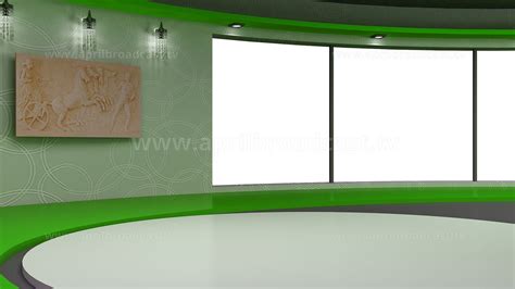 2D/3D green screen background best suited for a variety Talkshow-based ...