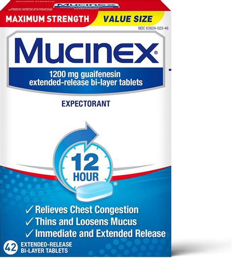 Buy Mucinex Chest Congestion Maximum Strength 12 Hour Extended Release ...