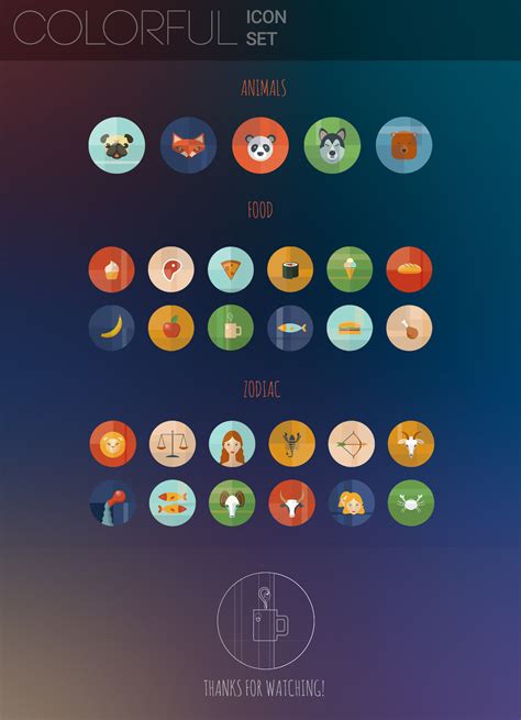 Colorful Icon Set on Behance