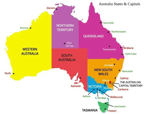 Australian Map With States And Capital Cities