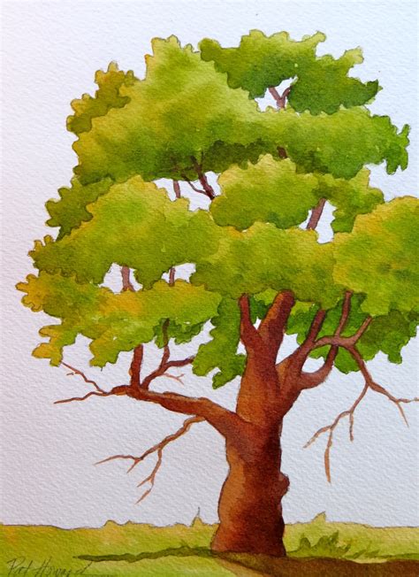 Green Tree Painting at PaintingValley.com | Explore collection of Green ...