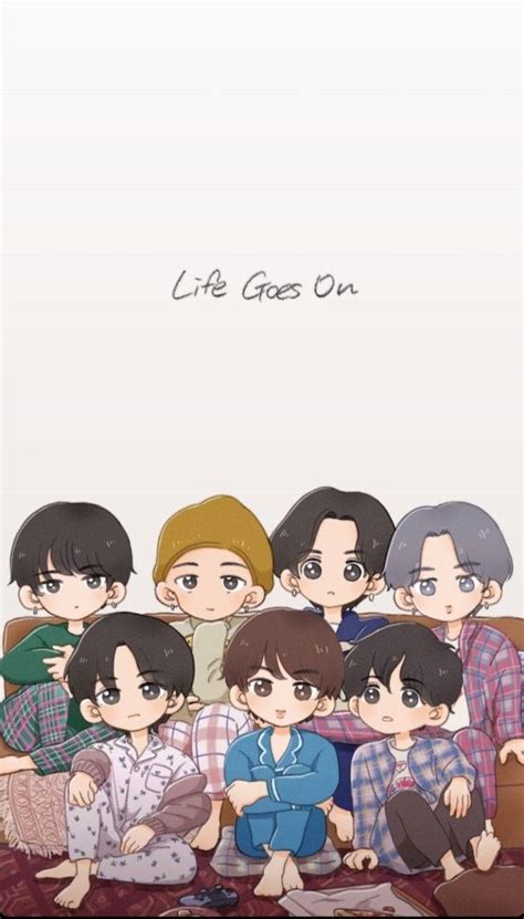 Download Cute Chibi BTS Lockscreen Wallpaper | Wallpapers.com