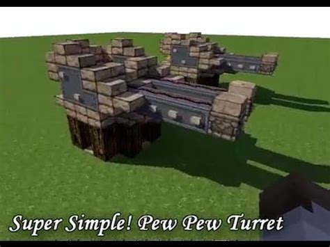 How to build a Turret Tutorial (Working) - Minecraft Super Simple ...