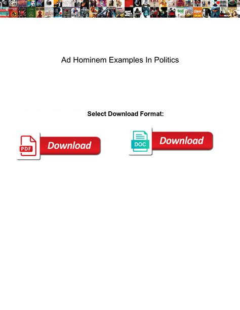 Ad Hominem Examples in Politics - DocsLib