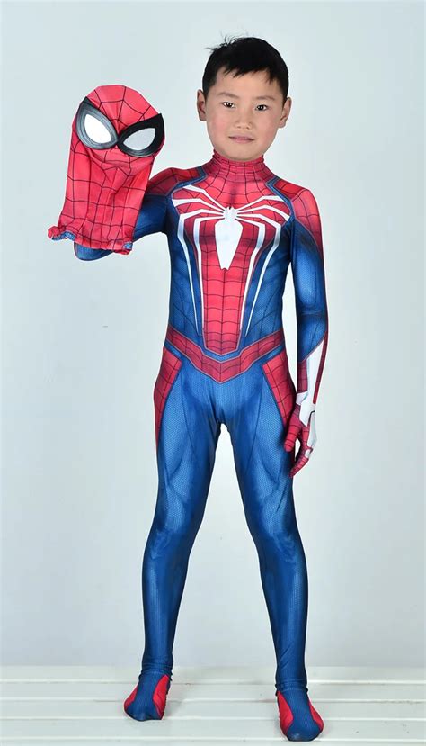 New Kids Spiderman Costume Game ps4 insomniac spider man Cosplay Zentai ...