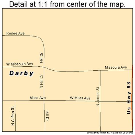 Darby Montana Street Map 3019300